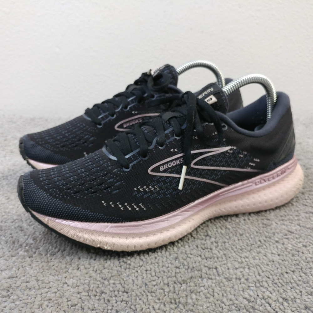 Brooks Glycerin GTS 19 Womens Size 9.5 Running Shoes Black Pink 1203441B074
